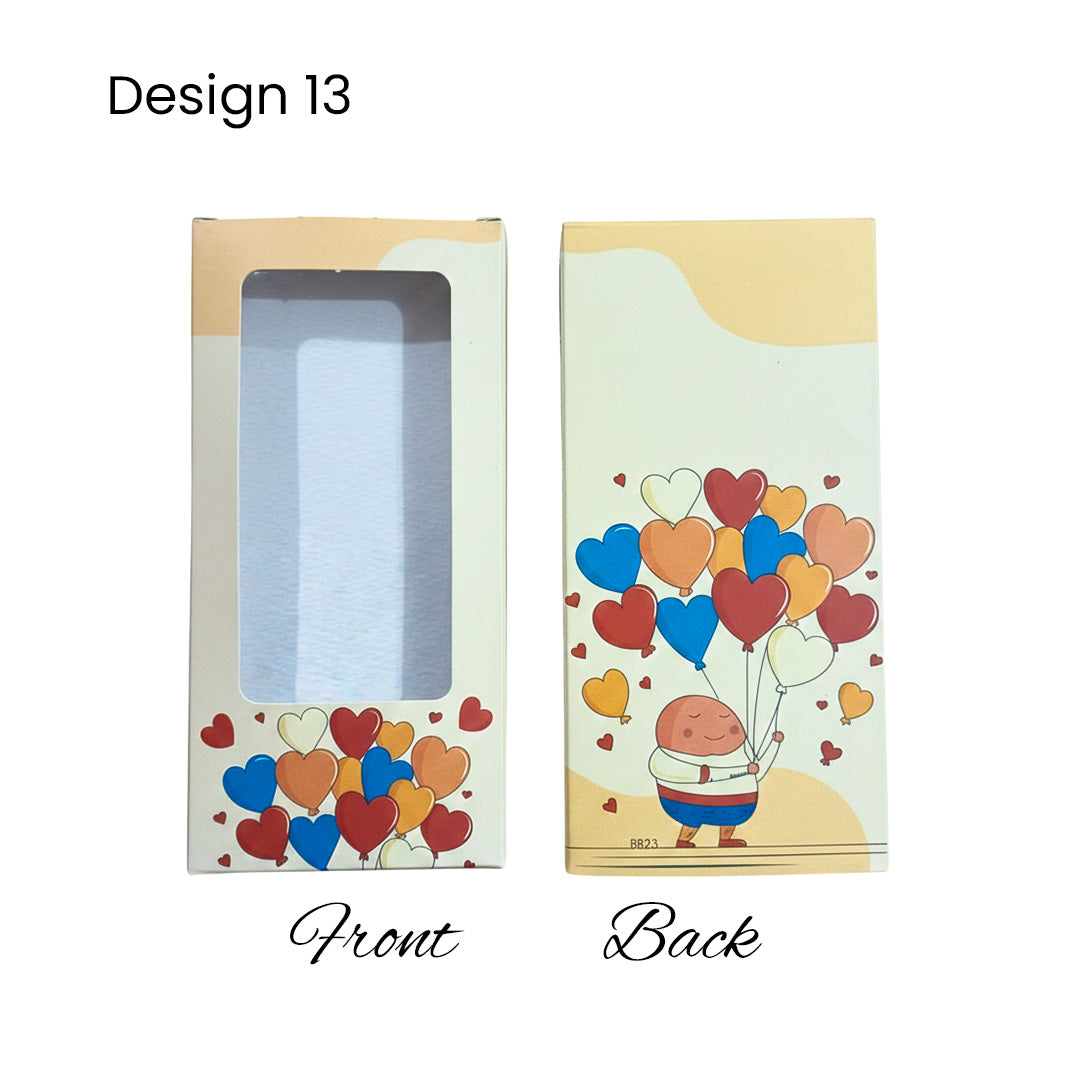 Chocolate Bar Box | Chocolate Bar Gift Box with Window | Chocolate Packaging Box | Pack Of 10