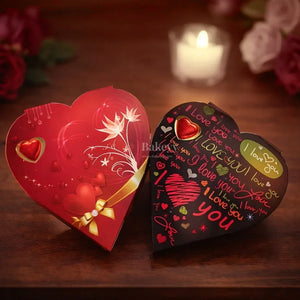 Heart Shape Chocolate Gift Box with Tray – Premium Valentine Packaging | Pack of 25 - Bakeyy.com - India - Heart Shape Chocolate Gift Box with Tray – Premium Valentine Packaging | Pack of 25 - Red 1000.00