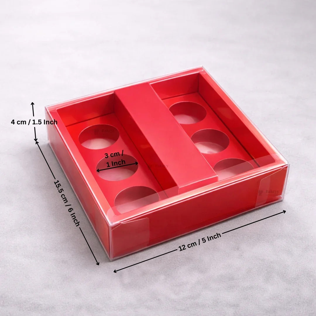 Chocolate Gift Box with PVC Cover & Cavity Tray | Red Color | Premium Chocolate Packaging Box | Multiple Capacities Available | Pack of 20