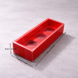 Chocolate Gift Box with PVC Cover & Cavity Tray | Red Color | Premium Chocolate Packaging Box | Multiple Capacities Available | Pack of 20