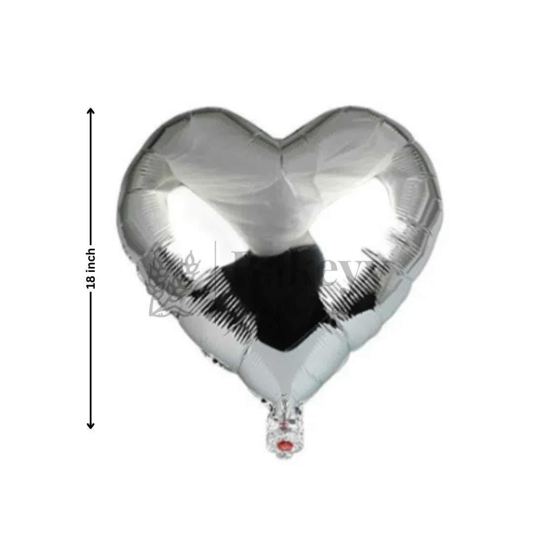 Silver Heart Foil Balloon | Party Decorative| 2 Piece - Bakeyy.com - India - Silver Heart Foil Balloon | Party Decorative| 2 Piece - Default Title