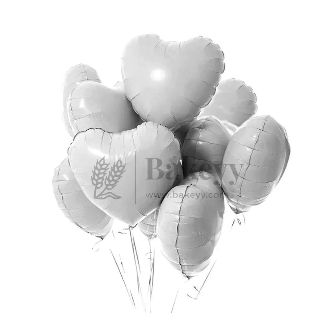 White Heart Foil Balloon | Party Decorative| 2 Piece - Bakeyy.com - India - White Heart Foil Balloon | Party Decorative| 2 Piece - Default Title
