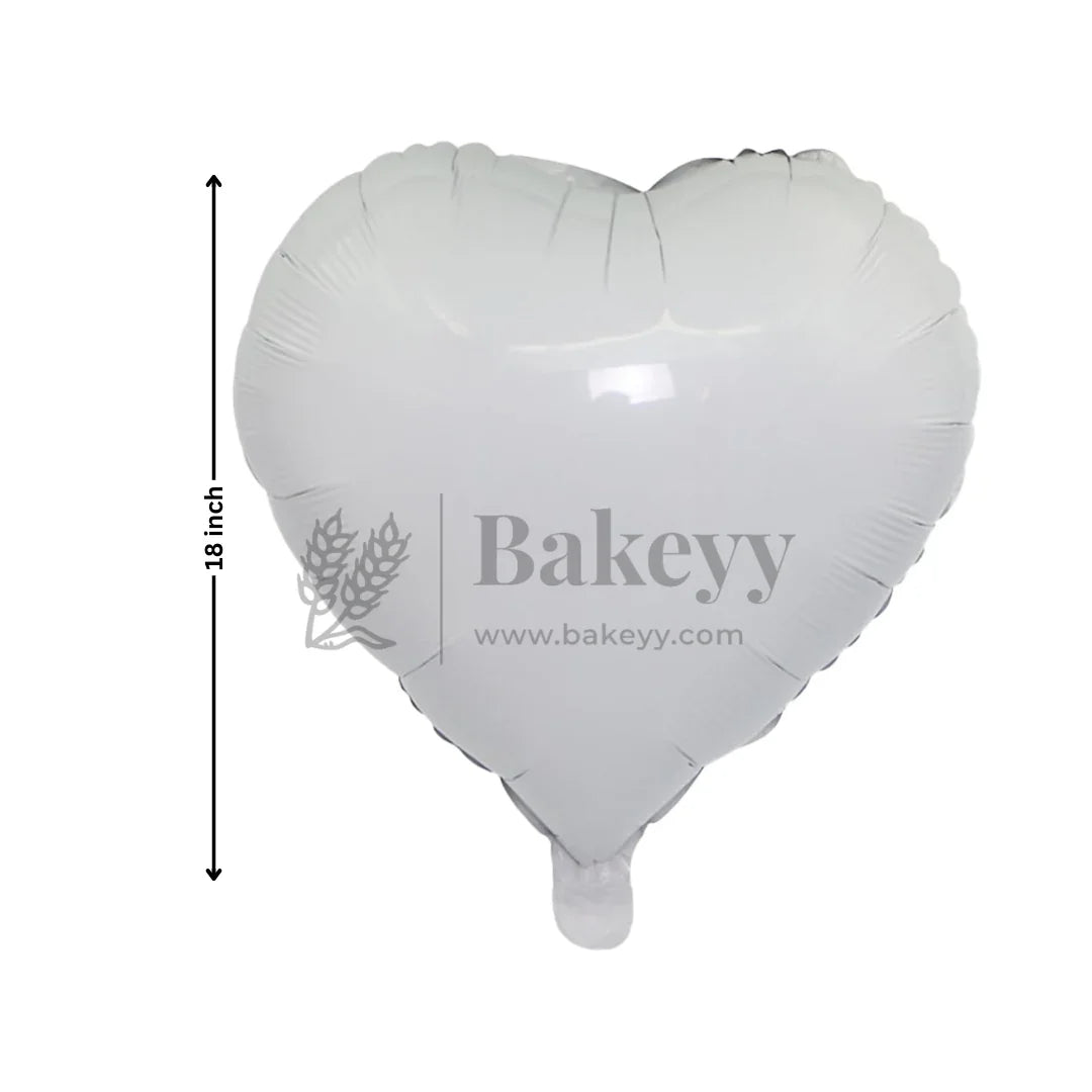 White Heart Foil Balloon | Party Decorative| 2 Piece - Bakeyy.com - India - White Heart Foil Balloon | Party Decorative| 2 Piece - Default Title
