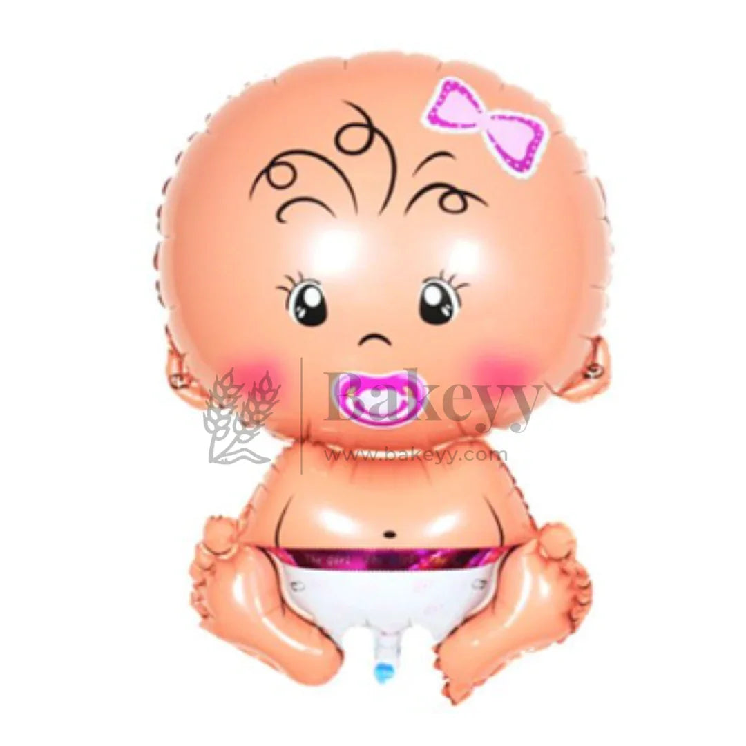 Baby Girl Foil Balloon – Pink Bow & Pacifier | Party Decoration | 1 Piece - Bakeyy.com - India - Baby Girl Foil Balloon – Pink Bow & Pacifier | Party Decoration | 1 Piece - Default Title