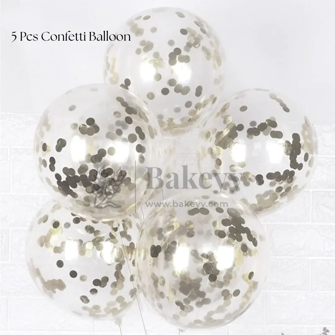 Silver Balloon Set – Latex & Confetti Combo | Party Decoration Combo | 10 pc Set | 1 Piece - Bakeyy.com - India - Silver Balloon Set – Latex & Confetti Combo | Party Decoration Combo | 10 pc Set | 1 Piece - Default Title