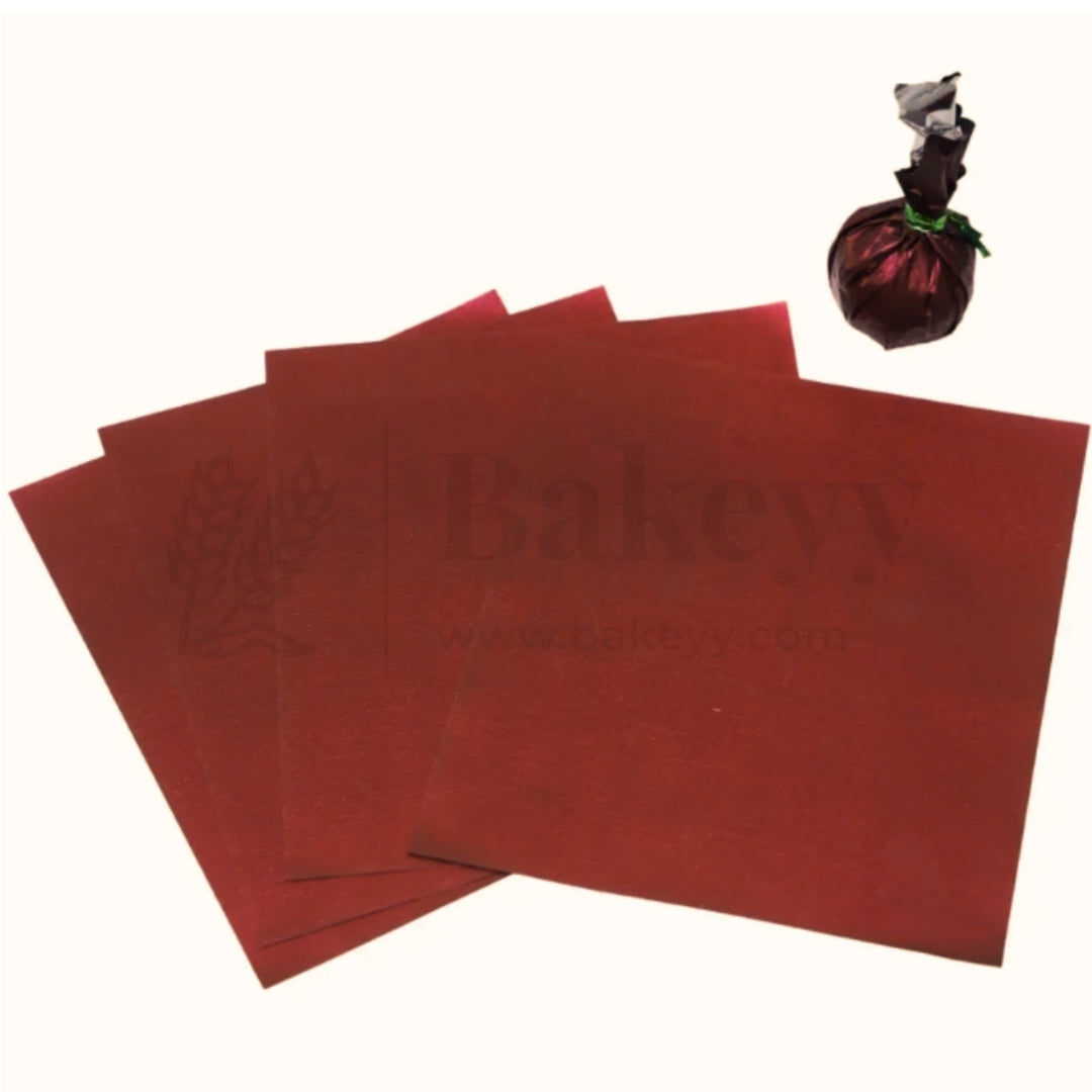 Matt Chocolate Wrapper | Pack of 200 - Bakeyy.com - India - Matt Chocolate Wrapper | Pack of 200 - Maroon