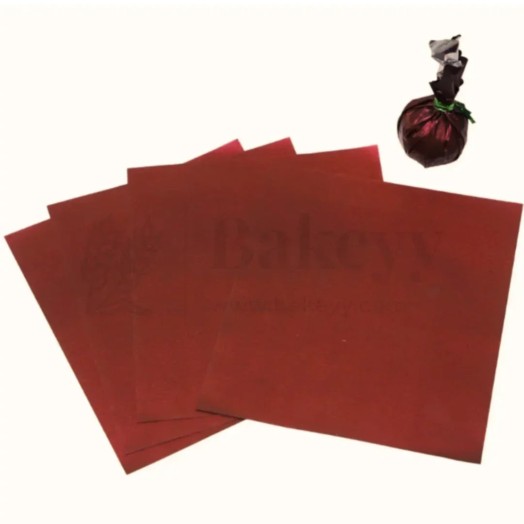Matt Chocolate Wrapper | Pack of 200 - Bakeyy.com - India - Matt Chocolate Wrapper | Pack of 200 - Maroon