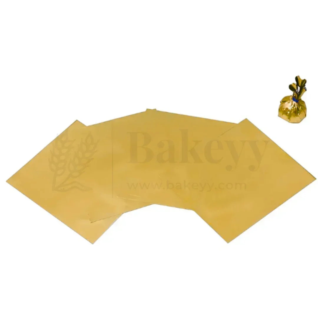 Matt Chocolate Wrapper | Pack of 200 - Bakeyy.com - India - Matt Chocolate Wrapper | Pack of 200 - Gold