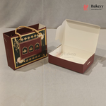 Traditional Arch & Floral Printed Chocolate Gift Box with Matching Handle Paper Bag | With & Without Cavity | Pack of 10