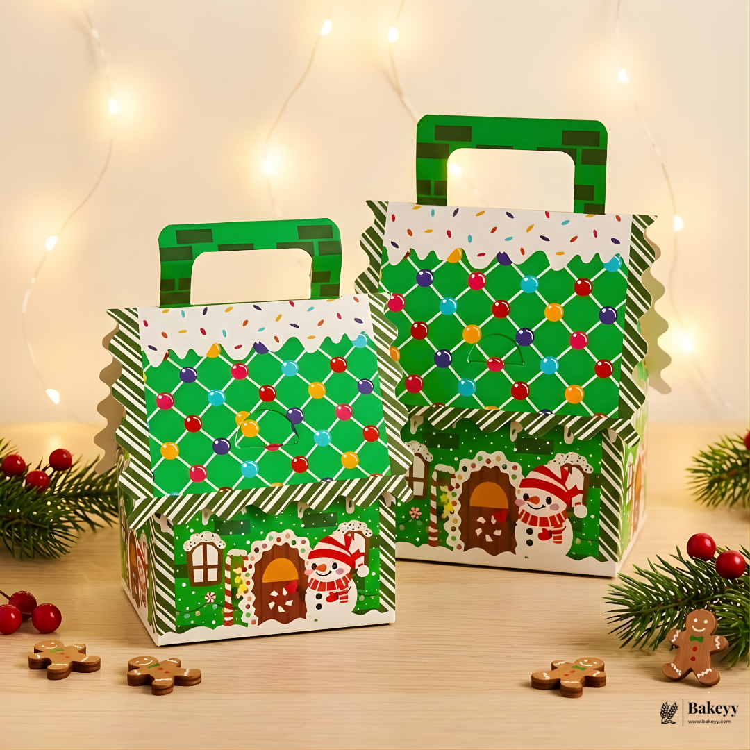 Christmas House Shaped Gift Box | Christmas Goodie Box | Christmas Gifting Box | Pack of 10