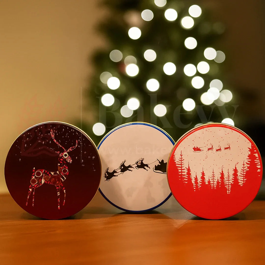 Christmas Assorted Prints Dream Cake Tin Box