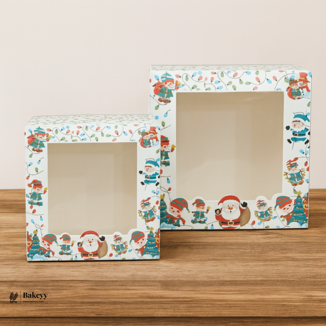 Christmas Cake Box with Window | Perfect for Cake & Treats | Pack of 25