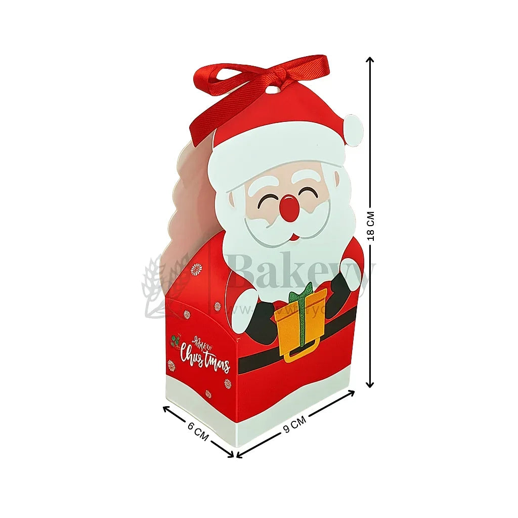Santa Claus-themed gift box with dimensions on a white background