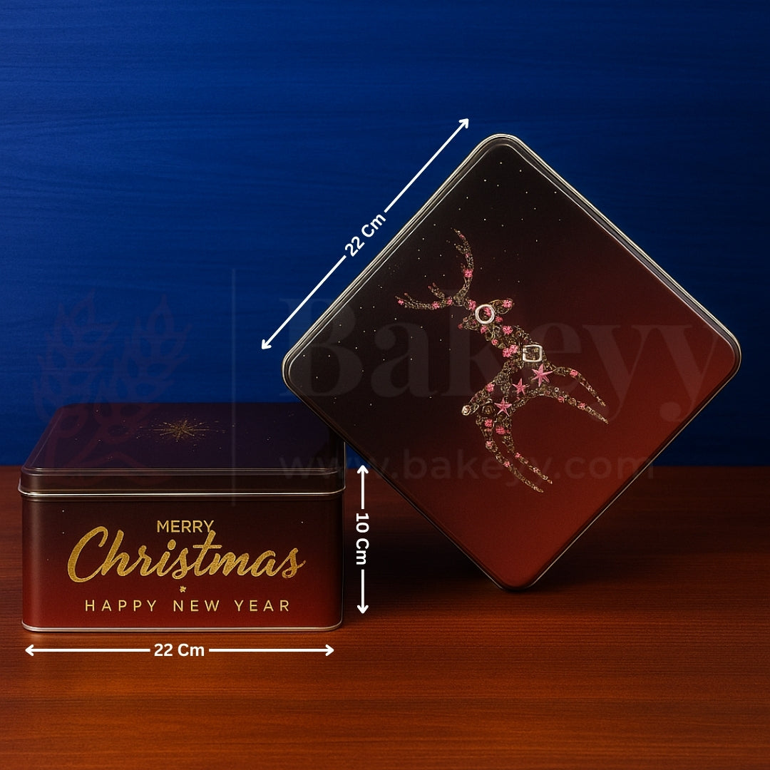 Christmas Hamper Square Tin Box | Pack of 2