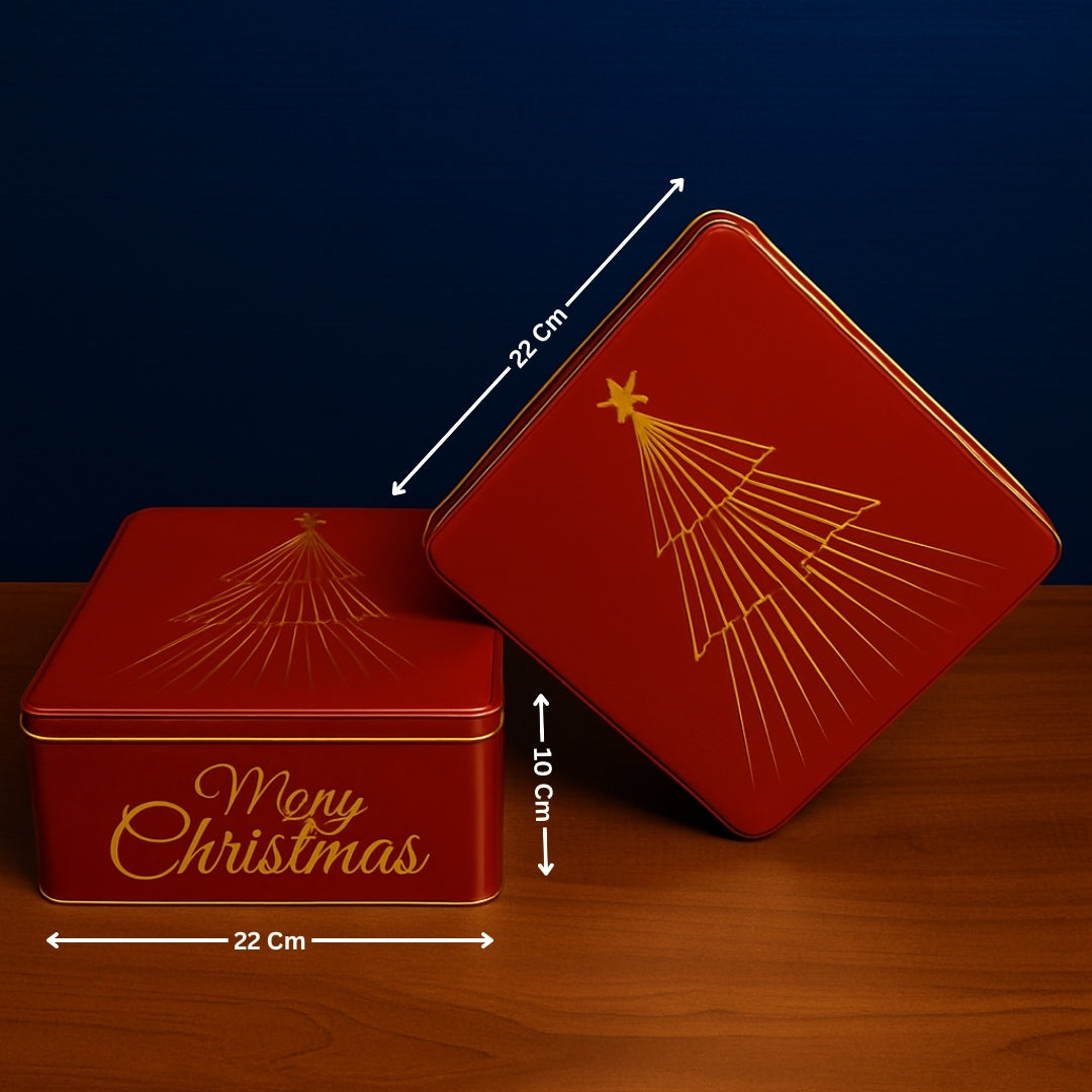 Christmas Hamper Square Tin Box | Pack of 2