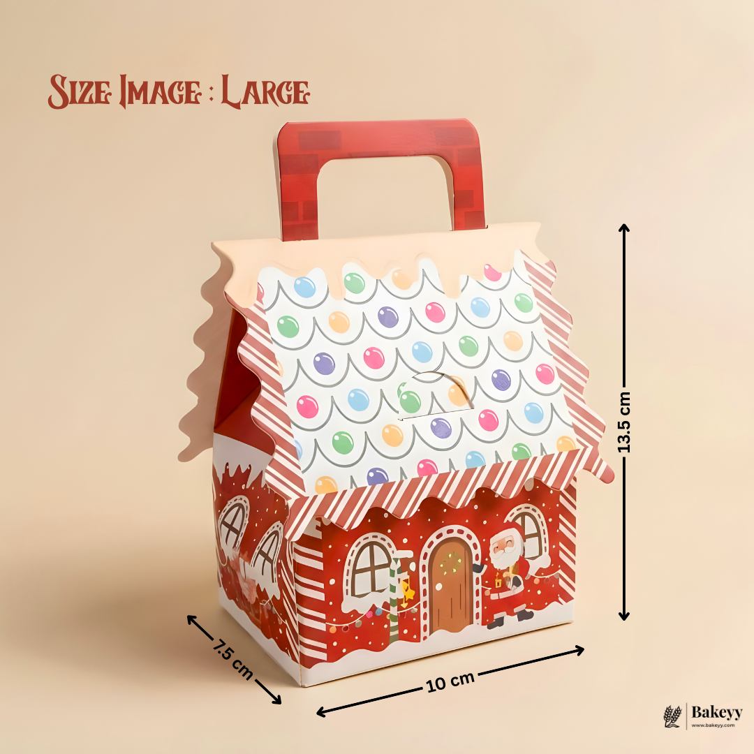 Christmas House Shaped Gift Box | Christmas Goodie Box | Christmas Gifting Box | Pack of 10