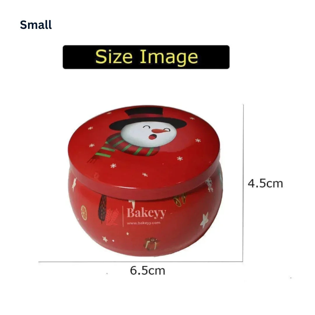 Empty Christmas Candle Tin Box | Random Prints per Pack | Pack of 12
