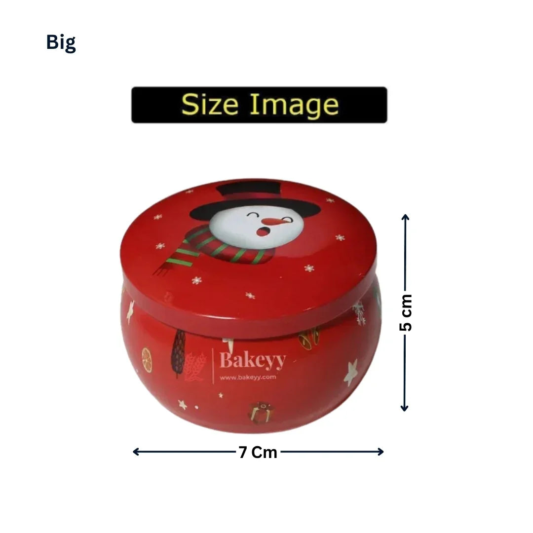 Empty Christmas Candle Tin Box | Random Prints per Pack | Pack of 12