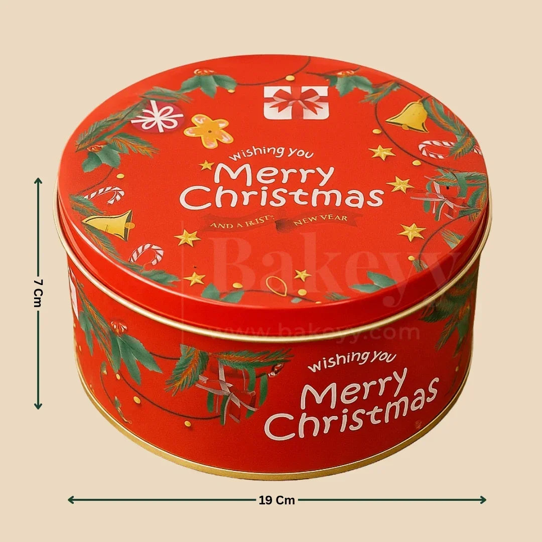 Christmas Print Dream Tin Box - Bakeyy.com - India - Christmas Print Dream Tin Box - Red / 1kg | Pack of 4 560.00
