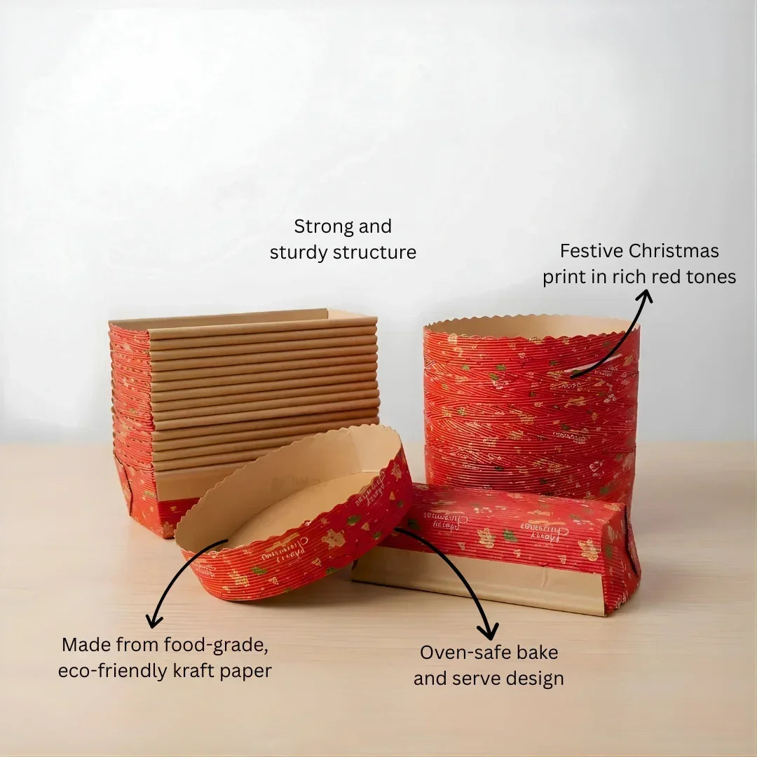 Christmas Bake and Serve Container | Christmas Print | Oven Safe - Bakeyy.com - India - Christmas Bake and Serve Container | Christmas Print | Oven Safe - 100 gram | Round 1400.00