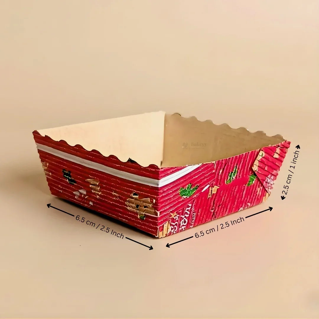 Christmas Bake and Serve Container | Christmas Print | Oven Safe - Bakeyy.com - India - Christmas Bake and Serve Container | Christmas Print | Oven Safe - 100 gram | Square 140.00