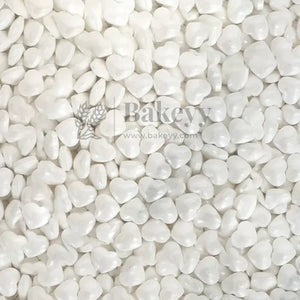 Heart-Shaped Sugar Confetti | Edible Cake & Dessert Decorations | Metallic Finish | 200 gm - Bakeyy.com - India - Heart-Shaped Sugar Confetti | Edible Cake & Dessert Decorations | Metallic Finish | 200 gm - White