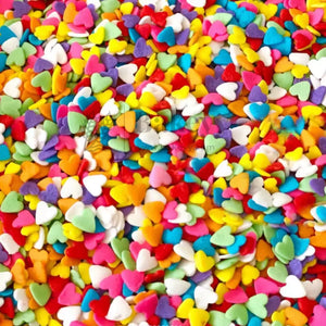 Heart-Shaped Sugar Confetti | Edible Cake & Dessert Decorations | Metallic Finish | 200 gm - Bakeyy.com - India - Heart-Shaped Sugar Confetti | Edible Cake & Dessert Decorations | Metallic Finish | 200 gm - Multicolor