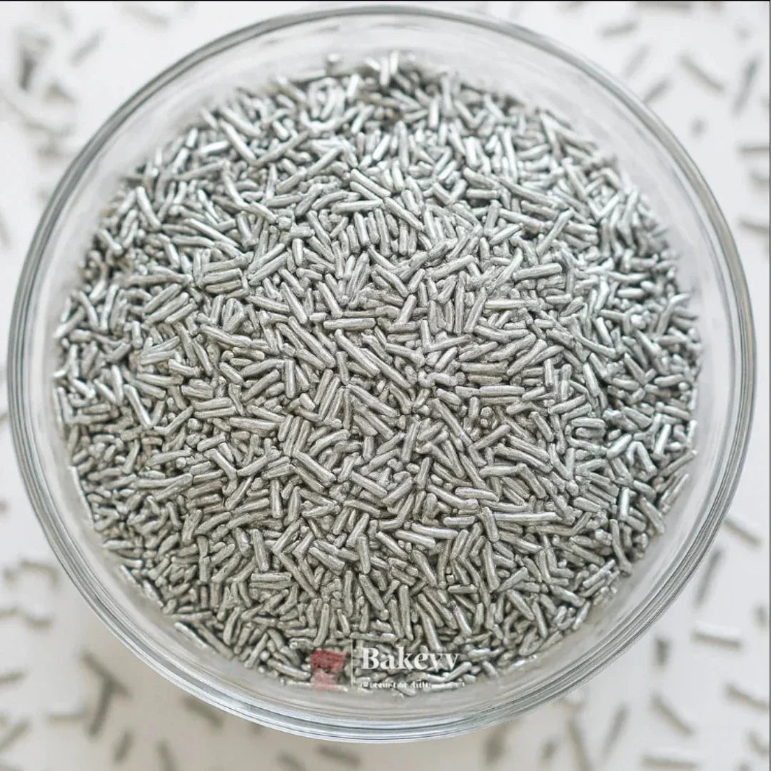 Vermicelli Shaped Sugar Confetti | Edible Cake & Dessert Decorations | Metallic Finish | 200 gm