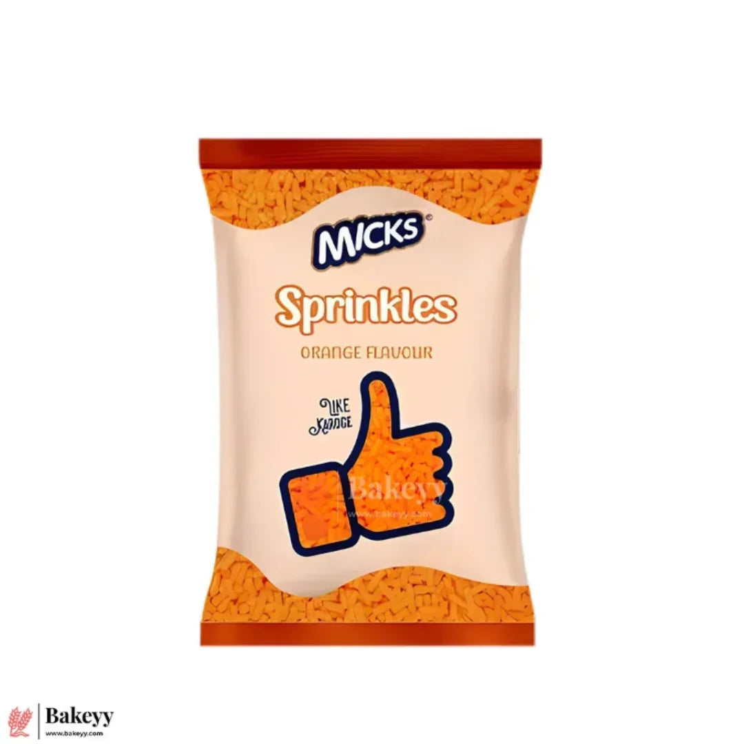 Micks Flavoured Sprinkles | Premium Baking Toppings | 200g - Bakeyy.com - India - Micks Flavoured Sprinkles | Premium Baking Toppings | 200g - Orange