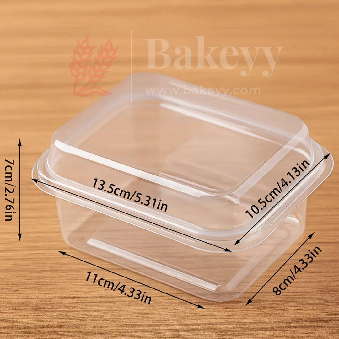 PET Transparent Food Box with Lid | Tiramisu Box | Dessert Containers | Pack of 50 - Bakeyy.com - India - PET Transparent Food Box with Lid | Tiramisu Box | Dessert Containers | Pack of 50 - 400 ml