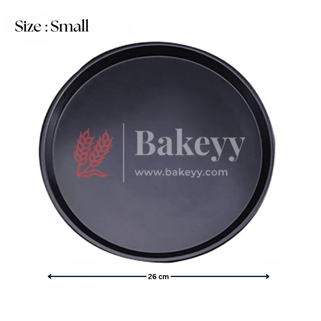 Premium Non-Stick Pizza Baking Tray | Round Carbon Steel Pizza Pan for Perfect Crusts | 1 Piece - Bakeyy.com - India - Premium Non-Stick Pizza Baking Tray | Round Carbon Steel Pizza Pan for Perfect Crusts | 1 Piece - Small