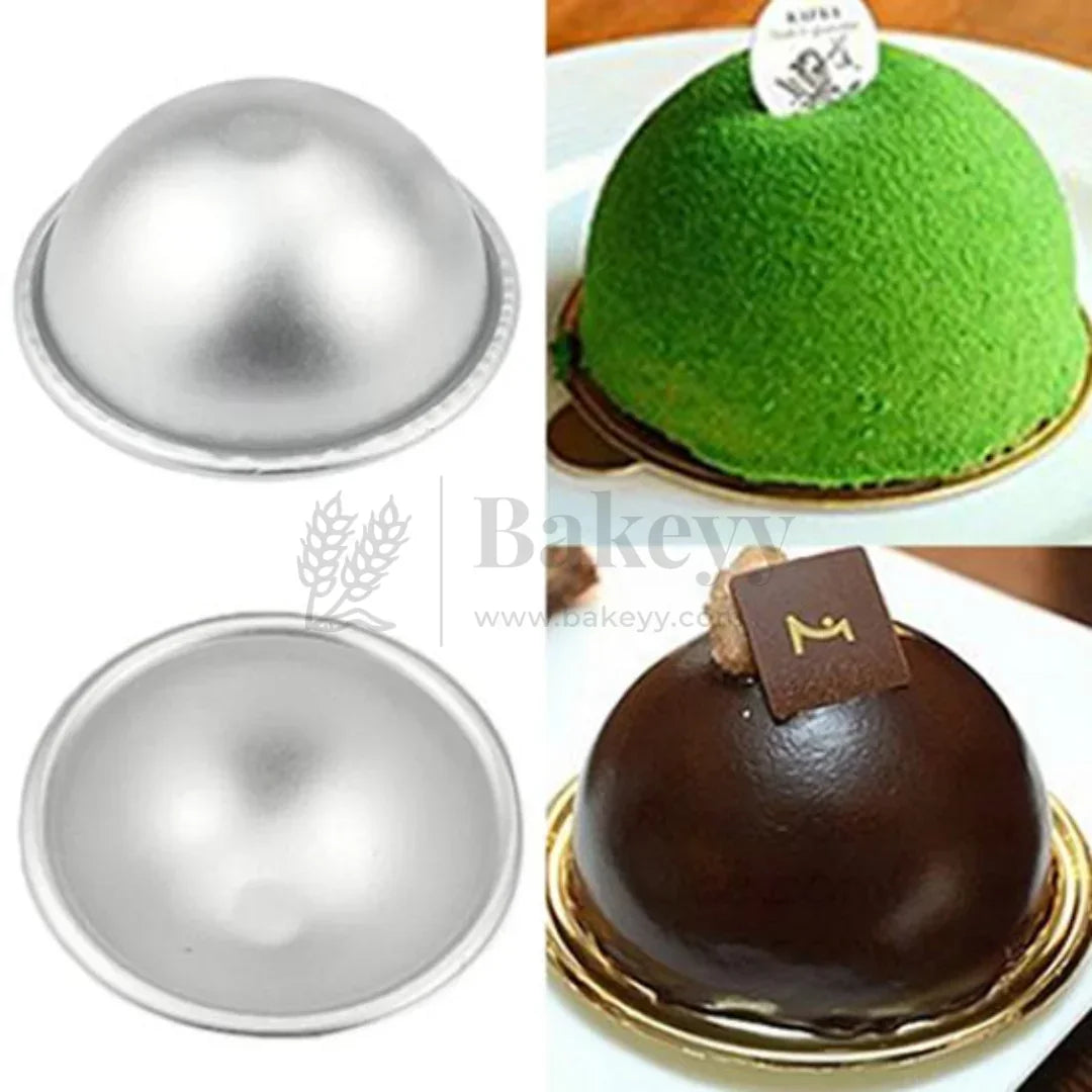 Aluminum Dome Cake Mould | Semicircle Mould | Hemisphere Mould | 1 Piece - Bakeyy.com - India - Aluminum Dome Cake Mould | Semicircle Mould | Hemisphere Mould | 1 Piece - 3 Inch