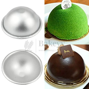 Aluminum Dome Cake Mould | Semicircle Mould | Hemisphere Mould | 1 Piece - Bakeyy.com - India - Aluminum Dome Cake Mould | Semicircle Mould | Hemisphere Mould | 1 Piece - 3 Inch