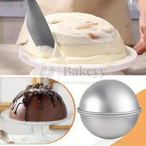 Aluminum Dome Cake Mould | Semicircle Mould | Hemisphere Mould | 1 Piece - Bakeyy.com - India - Aluminum Dome Cake Mould | Semicircle Mould | Hemisphere Mould | 1 Piece - 3 Inch