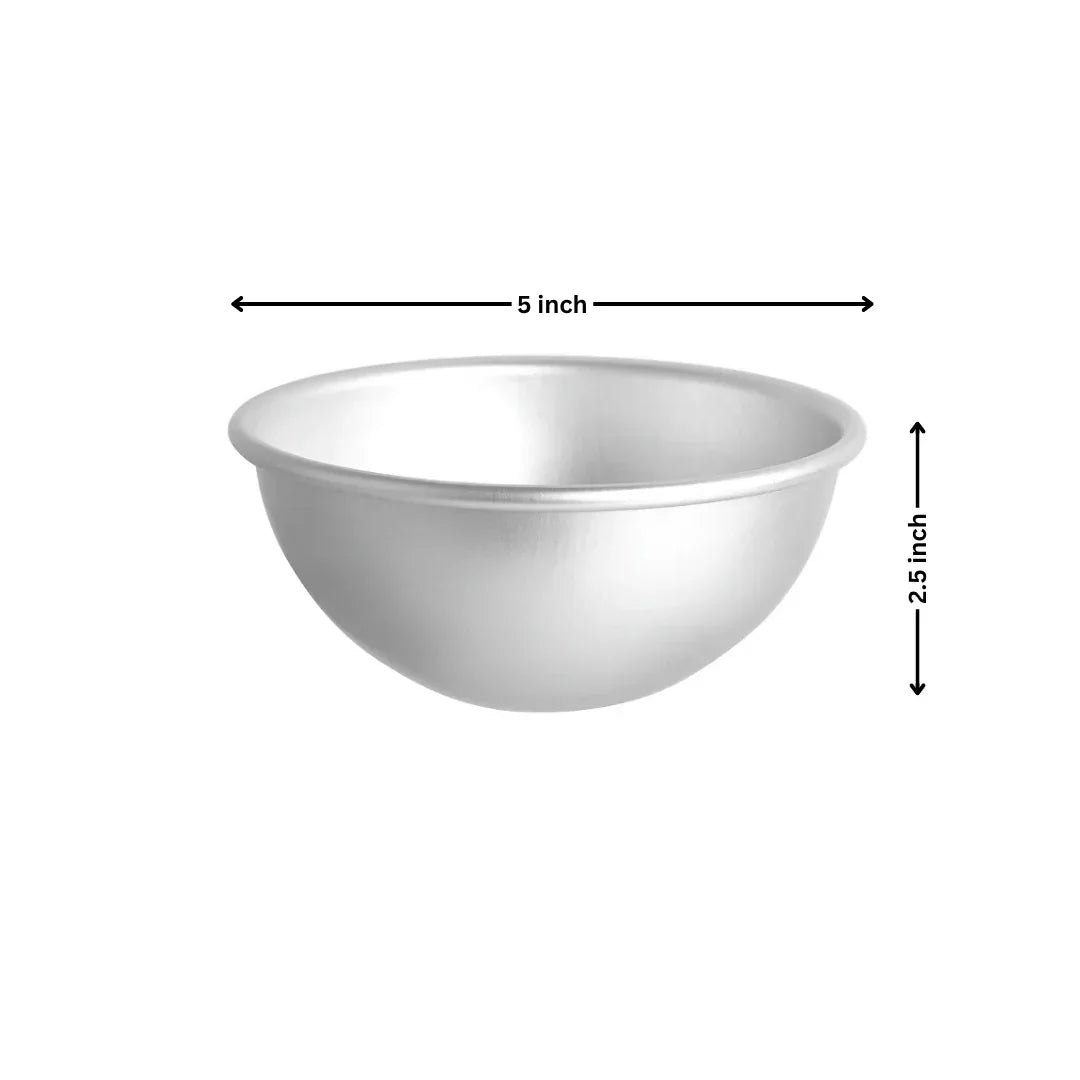 Aluminum Dome Cake Mould | Semicircle Mould | Hemisphere Mould | 1 Piece - Bakeyy.com - India - Aluminum Dome Cake Mould | Semicircle Mould | Hemisphere Mould | 1 Piece - 5 Inch