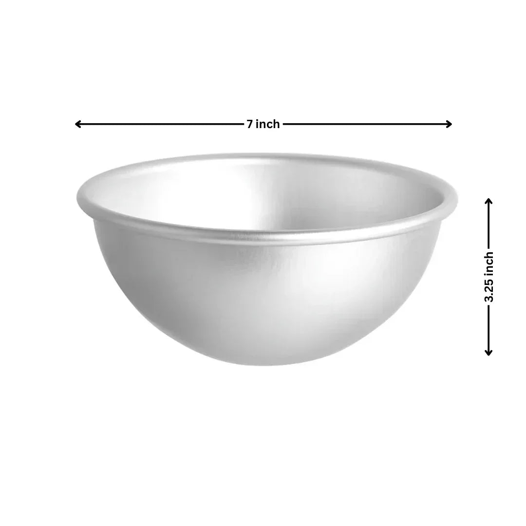 Aluminum Dome Cake Mould | Semicircle Mould | Hemisphere Mould | 1 Piece - Bakeyy.com - India - Aluminum Dome Cake Mould | Semicircle Mould | Hemisphere Mould | 1 Piece - 7 Inch
