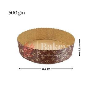 Bake and Serve Round Mould | Paper Baking Mould | Plum Cake Mould | Christmas Cake Moulds - Bakeyy.com - India - Bake and Serve Round Mould | Paper Baking Mould | Plum Cake Mould | Christmas Cake Moulds - 500 gm | Pack of 10