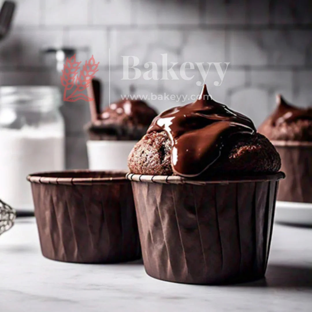 Brown Cupcake Mould | Chocolava Cup Mould |Cup Cake Liners | Laminated Cupcake Mould | Pack of 50