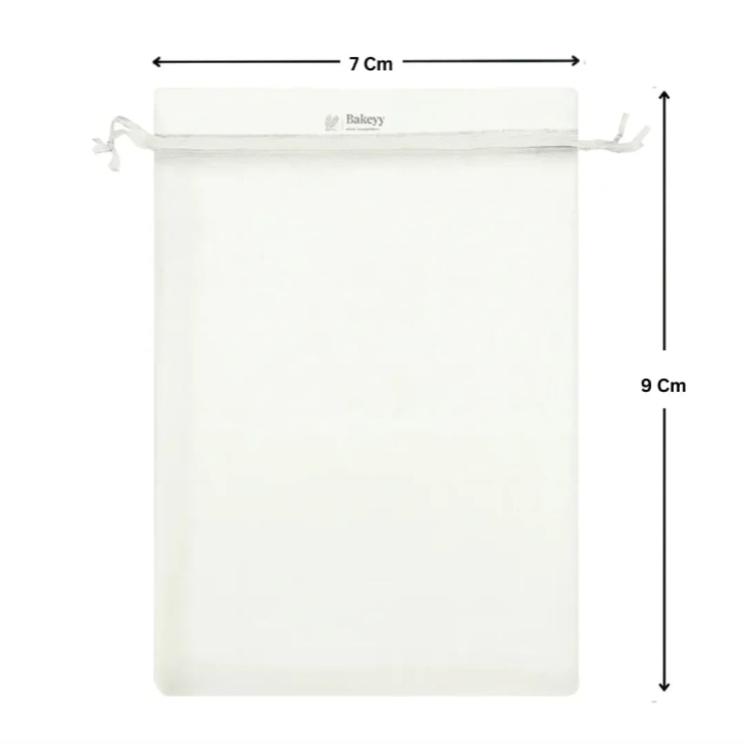 Organza Potli Bag - Bakeyy.com - India - Organza Potli Bag - White / 7x9Cm-Pack of 99