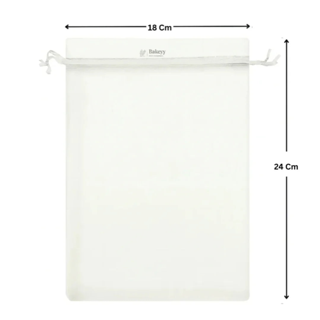 Organza Potli Bag - Bakeyy.com - India - Organza Potli Bag - White / 18x24 Cm-Pack of 50