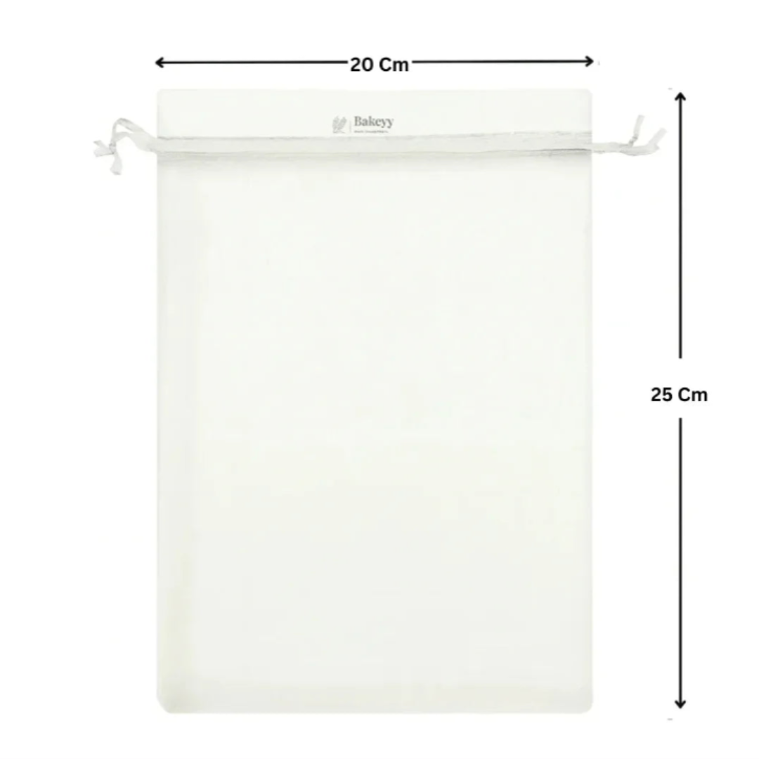 Organza Potli Bag - Bakeyy.com - India - Organza Potli Bag - White / 20x25 Cm-Pack of 50