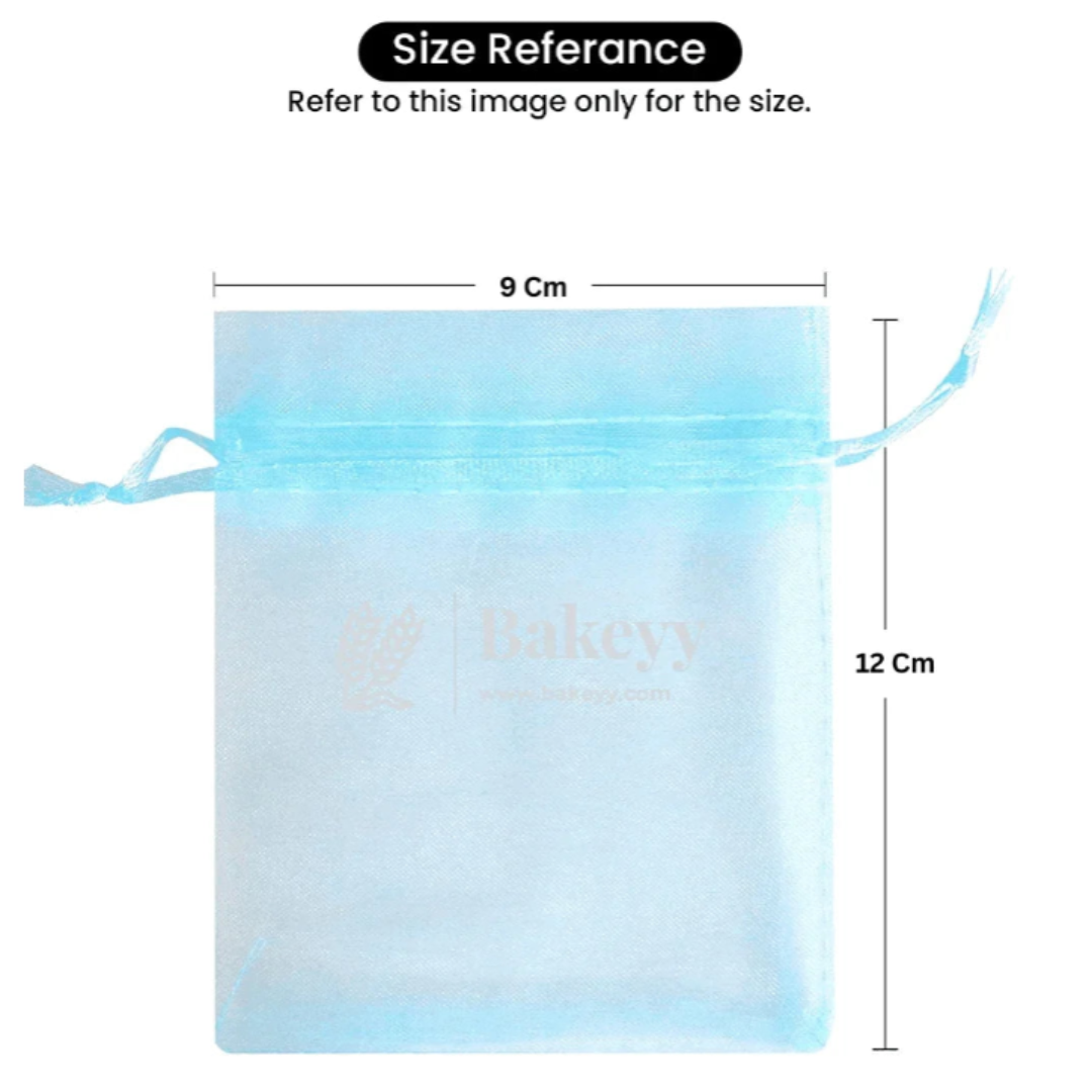Organza Potli Bag - Bakeyy.com - India - Organza Potli Bag - Sky Blue / 9x12 Cm-Pack of 99