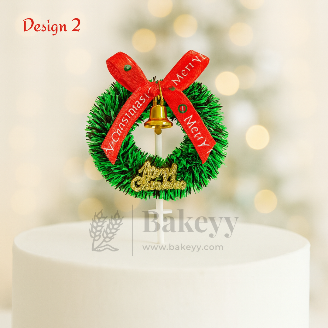 Christmas Wreath Cake Topper | Christmas Decor | Pack of 10