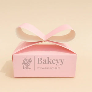 Ribbon Goodie Box | Bow Top Gift Box | Christmas Goodie Box | Pack of 10 - Bakeyy.com - India - Ribbon Goodie Box | Bow Top Gift Box | Christmas Goodie Box | Pack of 10 - Pink