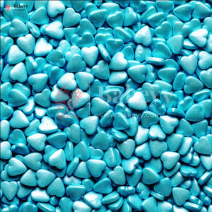 Heart-Shaped Sugar Confetti | Edible Cake & Dessert Decorations | Metallic Finish | 200 gm - Bakeyy.com - India - Heart-Shaped Sugar Confetti | Edible Cake & Dessert Decorations | Metallic Finish | 200 gm - Blue