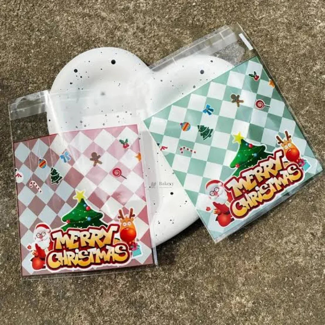Christmas Theme Cellophane Bags | Self-Seal Treat Pockets | Pack of 100 - Bakeyy.com - India - Christmas Theme Cellophane Bags | Self-Seal Treat Pockets | Pack of 100 - Default Title 110.00