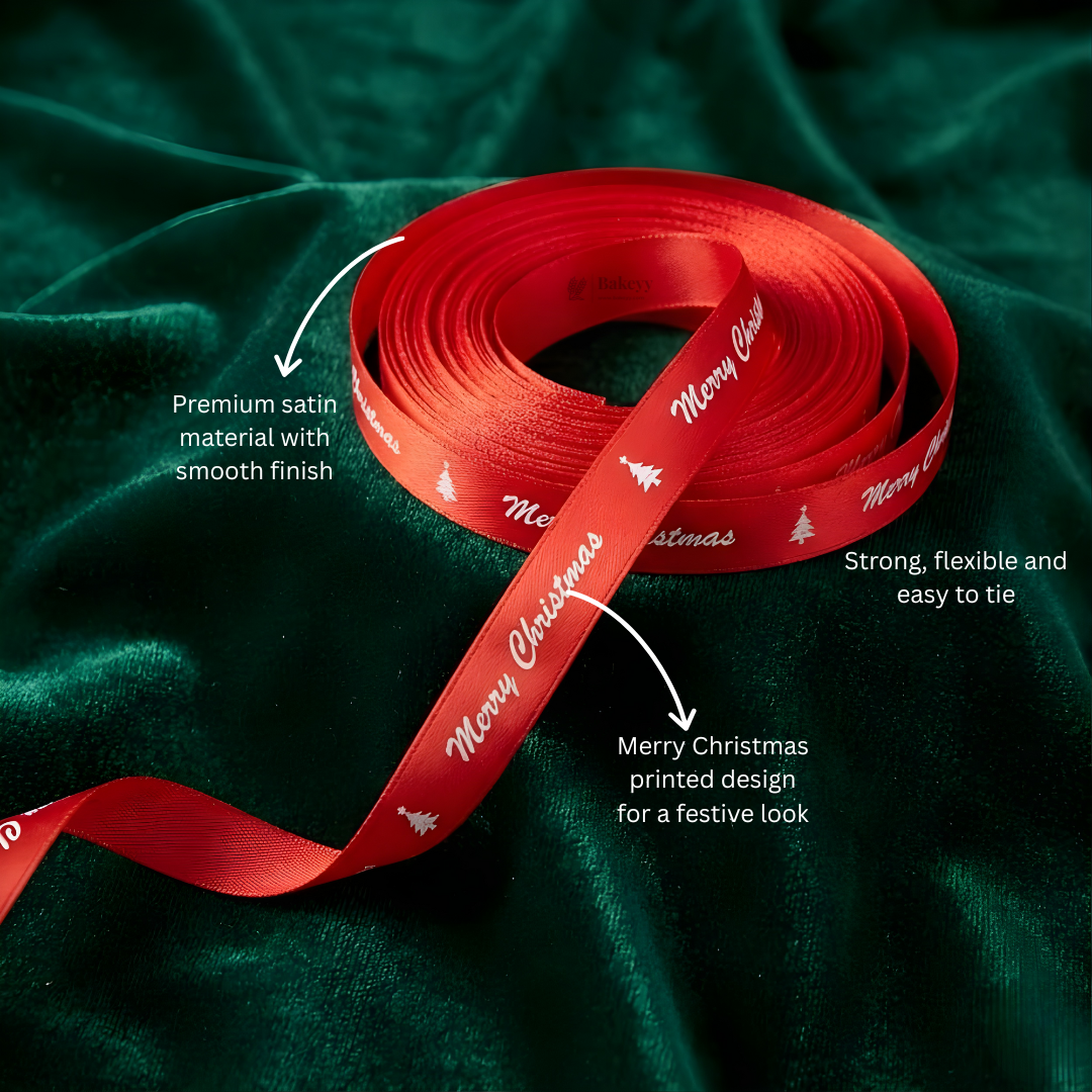 Premium Red Christmas Ribbon | For Gift Wrapping and Packaging | Pack of 5