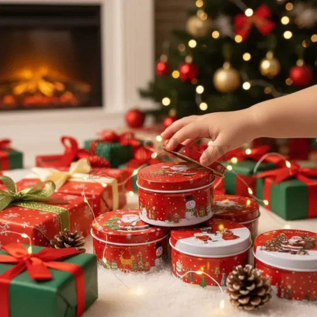 Christmas Themed Decorative Tin Box | Gift Box | Chocolate Box | Pack of 12 - Bakeyy.com - India - Christmas Themed Decorative Tin Box | Gift Box | Chocolate Box | Pack of 12 - Default Title