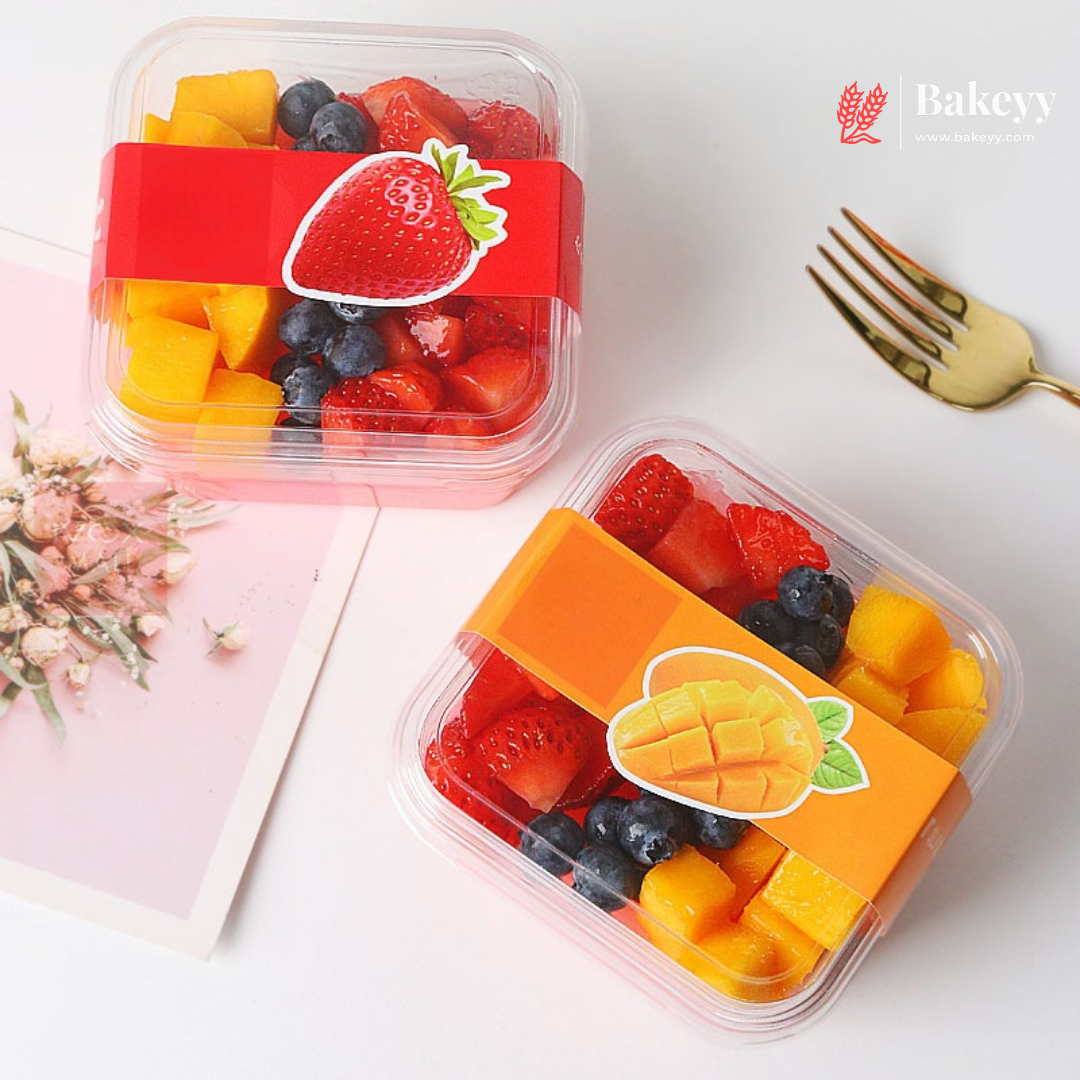 PET Transparent Food Box with Lid | Tiramisu Box | Dessert Containers | Pack of 50