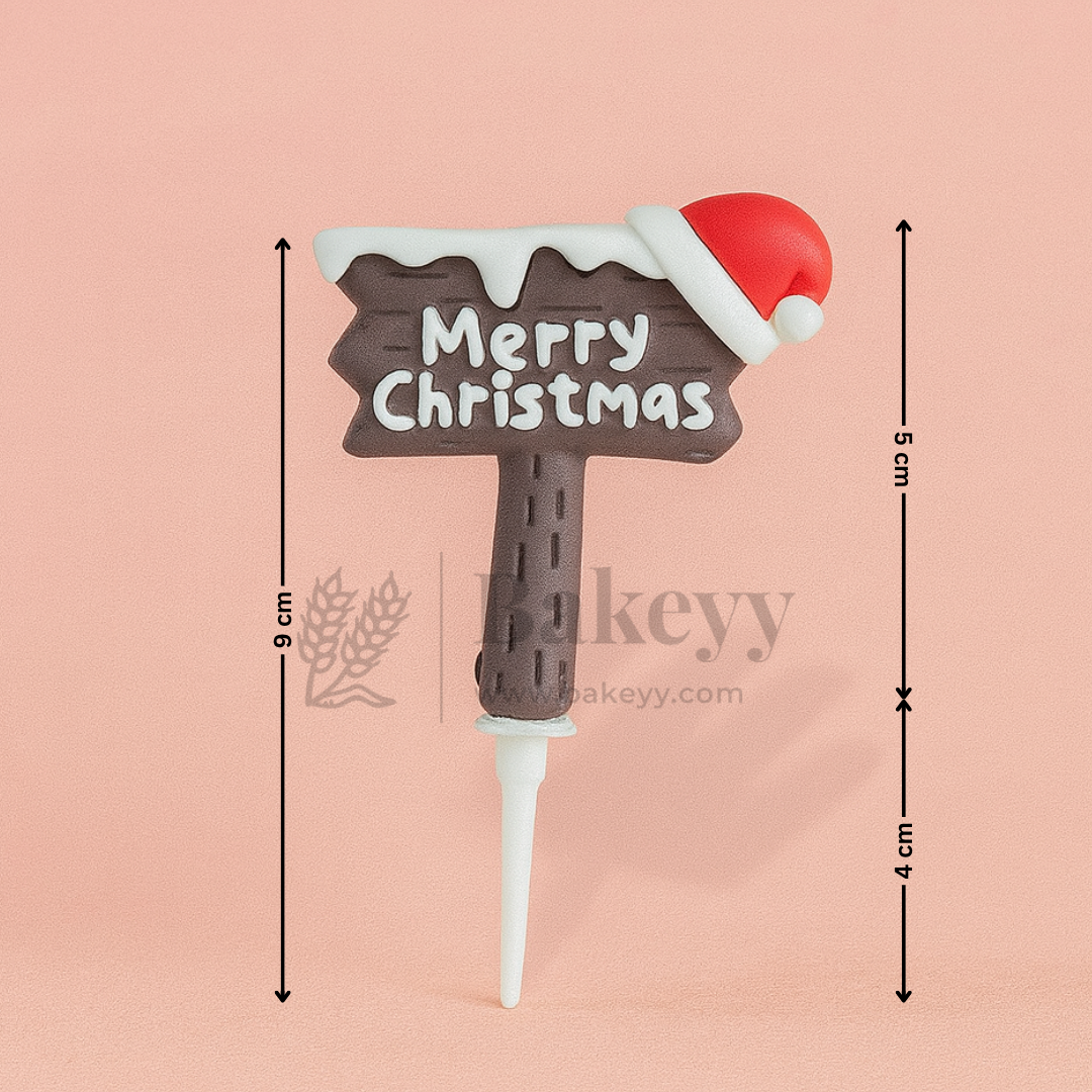 Christmas Board with Hat Cake Topper | Christmas Miniature Figurines | Christmas Decor | Pack of 10
